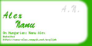 alex nanu business card